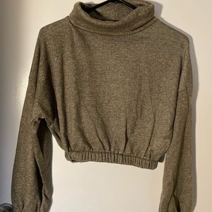 Olive Crop sweater turtle neck.